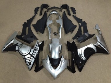 Erschwingliche Honda CBR500R Motorrad Verkleidung 2013-2015 - Silber Glanzendes Schwarz