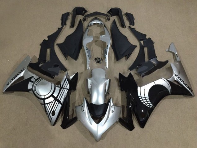 Erschwingliche Honda CBR500R Motorrad Verkleidung 2013-2015 - Silber Glanzendes Schwarz