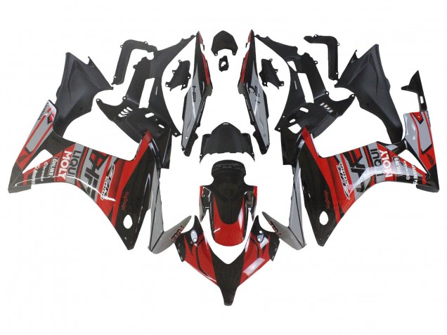 Erschwingliche Honda CBR500R Motorrad Verkleidung 2013-2015 - Rot Silber Glanzendes Schwarz