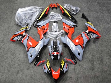 Erschwingliche Honda CBR500R Motorrad Verkleidung 2013-2015 - Glanzendes Nardo Grau Gelb Glanzendes Schwarz Repsol HRC Red Bull