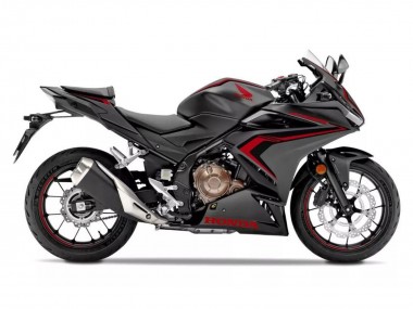 Erschwingliche Honda CBR500R Motorrad Verkleidung 2022-2023 - Matt Schwarz Rot