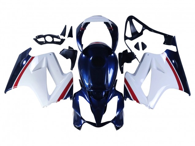 Erschwingliche Honda VFR 800 Motorrad Verkleidung 2002-2013 - Weiss Rot Dunkel Blau