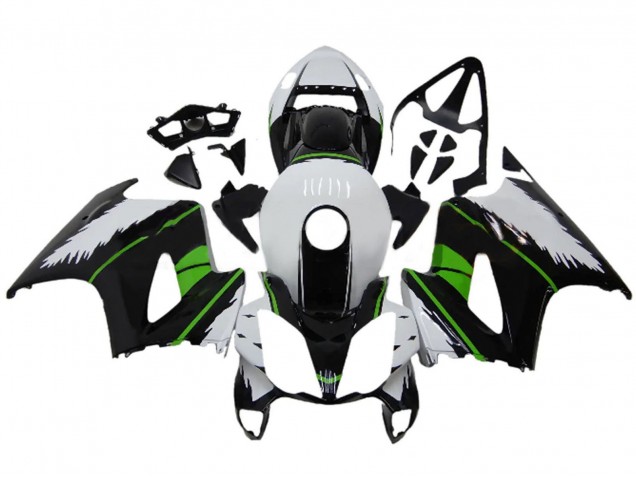 Erschwingliche Honda VFR 800 Motorrad Verkleidung 2002-2013 - Weiss Grun Glanzendes Schwarz