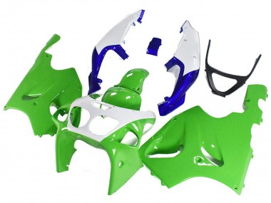 Erschwingliche Kawasaki ZX7R Motorrad Verkleidung 1996-2003 - Weiss Grun Blau