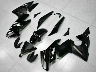 Erschwingliche Kawasaki EX650 Motorrad Verkleidung 2009-2011 - Glanzendes Schwarz Weiss Aufkleber