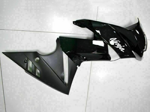 Erschwingliche Kawasaki EX650 Motorrad Verkleidung 2009-2011 - Glanzendes Schwarz Weiss Aufkleber
