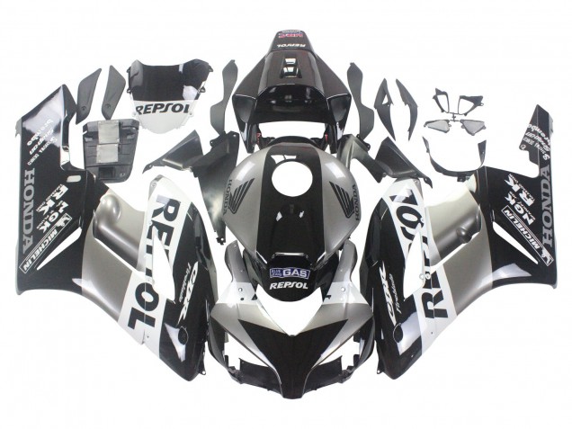 Erschwingliche Honda CBR1000RR Motorrad Verkleidung Kit 2004-2005 - Silber Weiss Glanzendes Schwarz Repsol