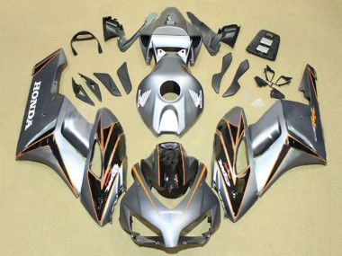 Erschwingliche Honda CBR1000RR Motorrad Verkleidung 2004-2005 - Silber Orange Glanzendes Schwarz Streifen
