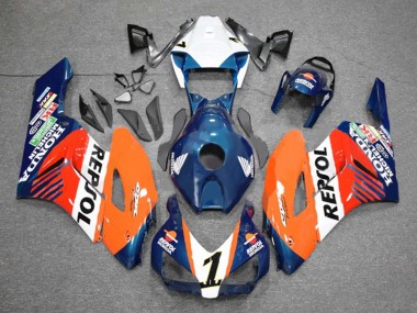 Erschwingliche Honda CBR1000RR Motorrad Verkleidung 2004-2005 - Orange Weiss Rot Blau Repsol
