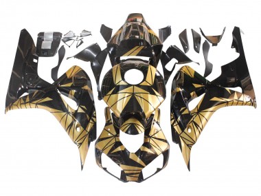Erschwingliche Honda CBR1000RR Motorrad Verkleidung 2006-2007 - Gold Glanzendes Schwarz