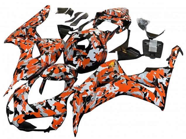 Erschwingliche Honda CBR1000RR Motorrad Verkleidung 2006-2007 - Schwarz Orange Silber Camouflage
