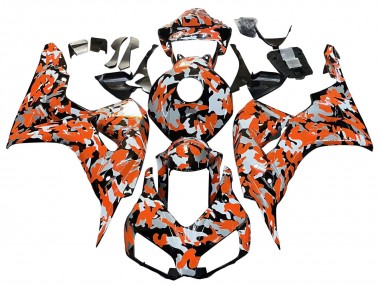 Erschwingliche Honda CBR1000RR Motorrad Verkleidung 2006-2007 - Schwarz Orange Silber Camouflage