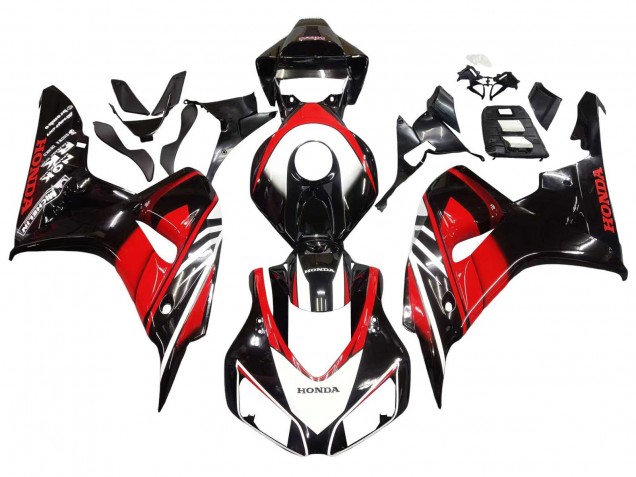 Erschwingliche Honda CBR1000RR Motorrad Verkleidung 2006-2007 - Rot Glanzendes Schwarz