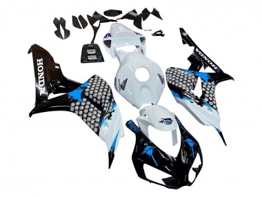 Erschwingliche Honda CBR1000RR Motorrad Verkleidung 2006-2007 - Weiss Blau Glanzendes Schwarz