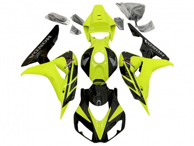 Erschwingliche Honda CBR1000RR Motorrad Verkleidung 2006-2007 - Gelb Glanzendes Schwarz