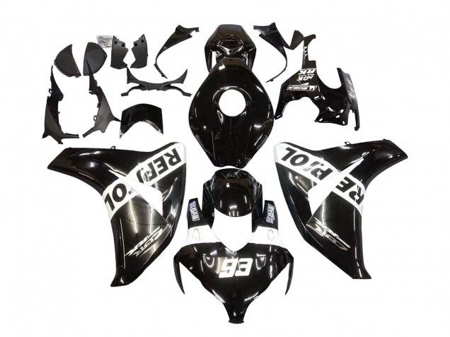 Erschwingliche Honda CBR1000RR Motorrad Verkleidung 2008-2011 - Glanzendes Schwarz Weiss Repsol 93