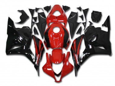 Erschwingliche Honda CBR600RR Motorrad Verkleidung Kit 2009-2012 - Rot Glanzendes Schwarz