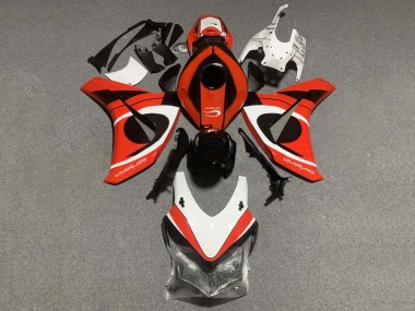Erschwingliche Honda CBR1000RR Motorrad Verkleidung Kit 2008-2011 - Weiss Rot Glanzendes Schwarz