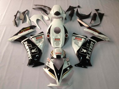 Erschwingliche Honda CBR1000RR Motorrad Verkleidung 2012-2016 - Weiss Glanzendes Schwarz Rizoma Playboy