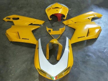 Erschwingliche Kawasaki EX250 Motorrad Verkleidung 2008-2012 - Weiss Gelb