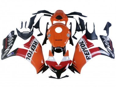 Erschwingliche Honda CBR1000RR Motorrad Verkleidung 2012-2016 - Orange Weiss Rot Repsol