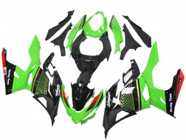 Erschwingliche Kawasaki EX400 Motorrad Verkleidung 2018-2024 - Grun Rot Schwarz Bienenwabe