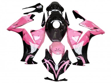 Erschwingliche Honda CBR1000RR Motorrad Verkleidung 2012-2016 - Rosa Glanzendes Schwarz