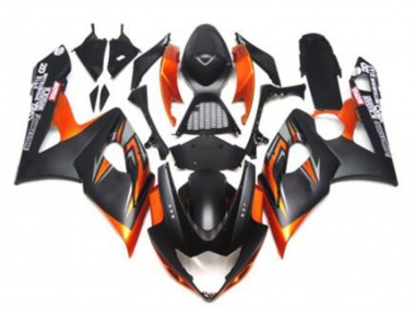 Erschwingliche Suzuki GSXR 1000 Motorrad Verkleidung 2005-2006 - Glanzendes Schwarz Matt Schwarz Schwarz Orange