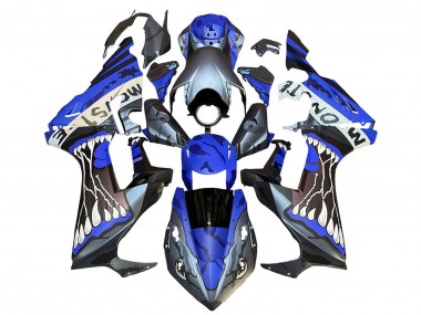 Erschwingliche Honda CBR1000RR Motorrad Verkleidung 2017-2023 - Blau Grau Glanzendes Schwarz Monster