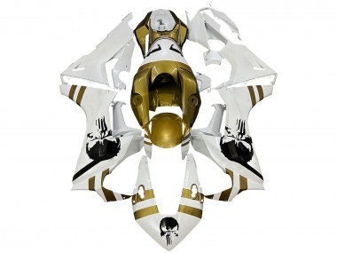 Erschwingliche Honda CBR1000RR Motorrad Verkleidung 2017-2023 - Weiss Dunkel Gold