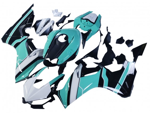 Erschwingliche Honda CBR1000RR Motorrad Verkleidung 2017-2023 - Weiss Hellblau Glanzendes Schwarz