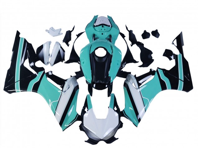Erschwingliche Honda CBR1000RR Motorrad Verkleidung 2017-2023 - Weiss Hellblau Glanzendes Schwarz