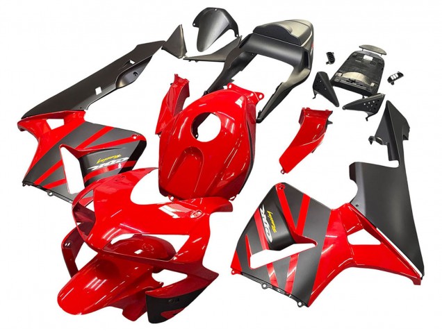 Erschwingliche Honda CBR600RR Motorrad Verkleidung 2003-2004 - Rot Matt Schwarz Rennen