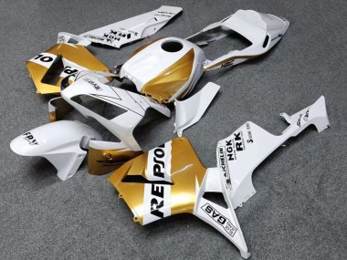 Erschwingliche Honda CBR600RR Motorrad Verkleidung 2003-2004 - Weiss Gold Schwarz Repsol