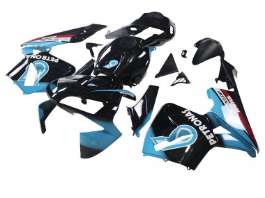 Erschwingliche Honda CBR600RR Motorrad Verkleidung 2003-2004 - Hellblau Rot Glanzendes Schwarz Dunlop