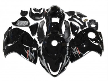 Erschwingliche Suzuki GSXR 1300 Hayabusa Motorrad Verkleidung 2008-2020 - Glanzendes Schwarz Grau