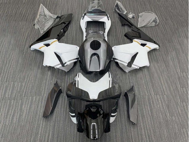 Erschwingliche Honda CBR600RR Motorrad Verkleidung 2003-2004 - Weiss Glanzendes Schwarz Matt Schwarz