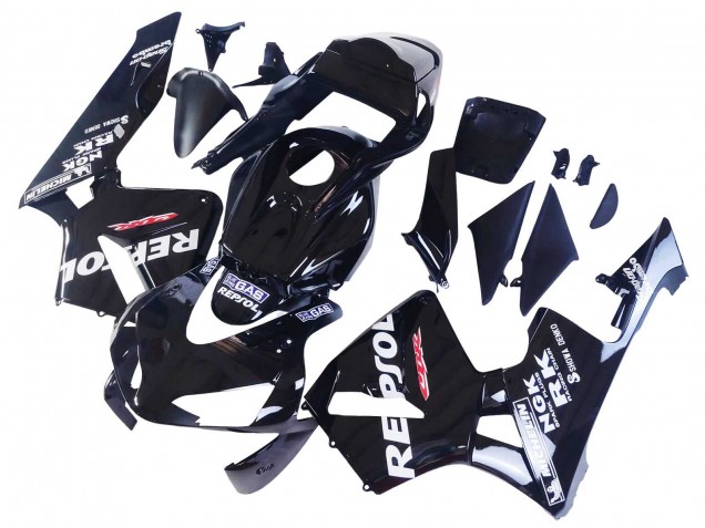 Erschwingliche Honda CBR600RR Motorrad Verkleidung 2003-2004 - Glanzendes Schwarz Weiss Repsol