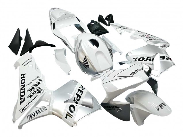 Erschwingliche Honda CBR600RR Motorrad Verkleidung 2003-2004 - Weiss Silber Schwarz Repsol