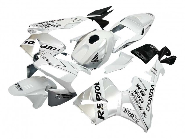 Erschwingliche Honda CBR600RR Motorrad Verkleidung 2003-2004 - Weiss Silber Schwarz Repsol