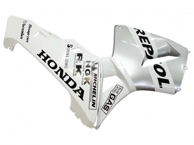 Erschwingliche Honda CBR600RR Motorrad Verkleidung 2003-2004 - Weiss Silber Schwarz Repsol
