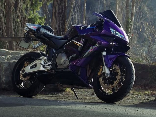 Erschwingliche Honda CBR600RR Motorrad Verkleidung 2003-2004 - Dunkel Blau Glanzendes Schwarz