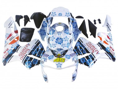 Erschwingliche Honda CBR600RR Motorrad Verkleidung 2003-2004 - Weiss Blau Rot Nastro Azzurro 46