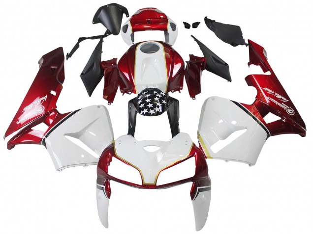 Erschwingliche Honda CBR600RR Motorrad Verkleidung Kit 2005-2006 - Rot Weiss Schwarz