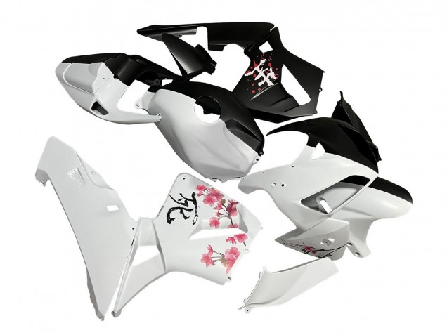 Erschwingliche Honda CBR600RR Motorrad Verkleidung 2005-2006 - Schwarz Weiss mit Kirschblute