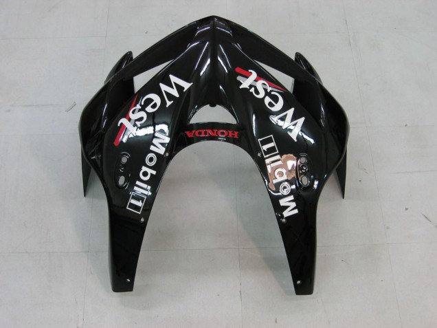 Erschwingliche Honda CBR600RR Motorrad Verkleidung 2005-2006 - Glanzendes Schwarz Weiss West