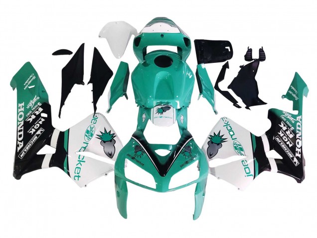 Erschwingliche Honda CBR600RR Motorrad Verkleidung 2005-2006 - Hellgrun Weiss Glanzendes Schwarz Joe Rocket