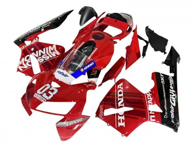 Erschwingliche Honda CBR600RR Motorrad Verkleidung 2005-2006 - Rot Schwarz Valsir 03