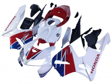 Erschwingliche Honda CBR600RR Motorrad Verkleidung 2005-2006 - Weiss Rot Blau HRC
