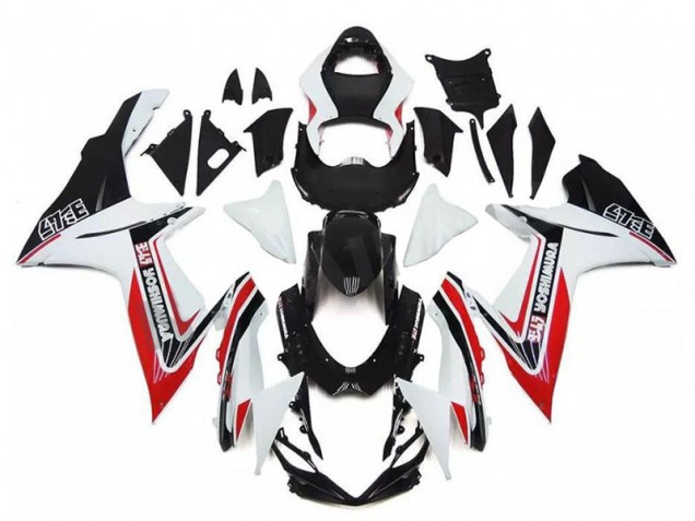 Erschwingliche Suzuki GSXR 600/750 Motorrad Verkleidung 2011-2024 - Weiss Rot Schwarz Alstare